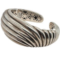 David Yurman Sterling Silver Sculptural Hinged Cuff Bracelet