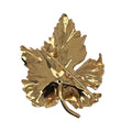Vintage 14K Gold Maple Leaf Diamond Brooch 7.4 Grams