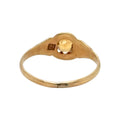 Victorian 18K Yellow Gold Citrine Ring – Antique Engraved Band – Size 6.5