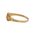 Victorian 18K Yellow Gold Citrine Ring – Antique Engraved Band – Size 6.5