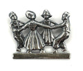 Vintage Sterling Silver Children Ring Around The Rosie Brooch