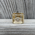 Sydney Evan 14k Gold & Diamond Luck Block Ring With Original Box