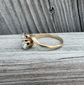 Victorian 10k Gold Toi et Moi Old Mine Cut Diamond Ring 1.00 CTW Two Stone Ring