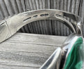 Sterling Silver Malachite Hinge Style Taxco Mexican Bangle Bracelet