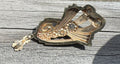 10k Gold Moonstone Floral Swirl Motif Art Nouveau Era Pendant by Shiman