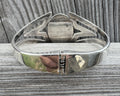 Sterling Silver Malachite Hinge Style Taxco Mexican Bangle Bracelet
