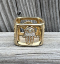 Sydney Evan 14k Gold & Diamond Luck Block Ring With Original Box