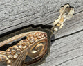 10k Gold Moonstone Floral Swirl Motif Art Nouveau Era Pendant by Shiman
