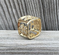 Sydney Evan 14k Gold & Diamond Luck Block Ring With Original Box