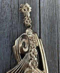 10k Gold Moonstone Floral Swirl Motif Art Nouveau Era Pendant by Shiman