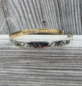 Vintage Soviet 835 Sterling Silver Cuff Bracelet Floral Motif Gilt Interior