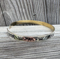 Vintage Soviet 835 Sterling Silver Cuff Bracelet Floral Motif Gilt Interior