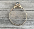 Victorian 10k Gold Moonstone & Emerald Ring Antique Estate Gemstone Ring