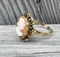 Vintage 10k Gold Shell Cameo Ring Women’s Profile Estate Cameo Ring