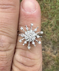 Vintage 14k Gold Jewels of JCY Diamond Sunburst Ring