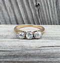 Estate 10K Gold Old Mine Cut Diamond Ring Antique Victorian Style Ring