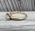 Estate 10K Gold Old Mine Cut Diamond Ring Antique Victorian Style Ring