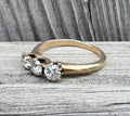 Estate 10K Gold Old Mine Cut Diamond Ring Antique Victorian Style Ring