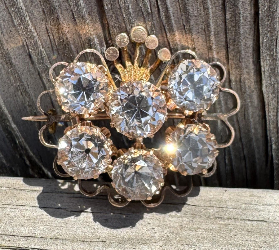 Victorian 10K Gold Rock Crystal Crown Pendant/Brooch – Antique Crown Jewelry