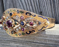 Estate 14k (583) Imperial Russian Gold Ruby Diamond & Sapphire Enamel Bracelet