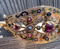 Estate 14k (583) Imperial Russian Gold Ruby Diamond & Sapphire Enamel Bracelet