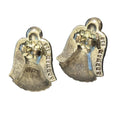 Vintage Gorham Sterling Silver 925 Two Tone Angel Stud Earrings with Diamond