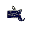 State of Massachusetts Sterling Silver Blue Enamel Charm by Danecraft