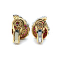 Charles De Temple Brutalist Ruby and Diamond Clip-On Earrings