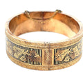 Victorian 14k Gold Hinged Bangle Bracelet Leaf Motif