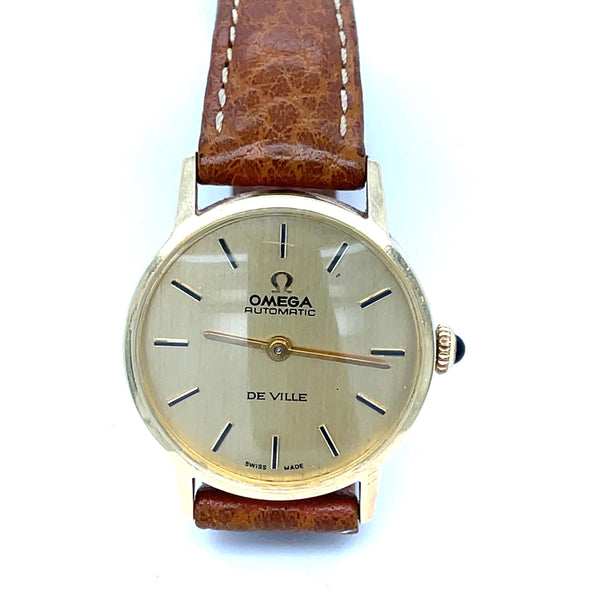 Omega De Ville Automatic Ladies Wrist Watch – 14k Solid Gold – Caliber 663