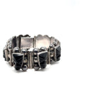 Sterling Silver Mexican PJ Wide Link Bracelet – 54.8g Heavy Vintage 7"