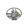H& H de Matteo Sterling Silver Ship and Lighthouse Brooch