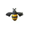 Sterling Silver Marcasite and Yellow Enamel Bee Brooch