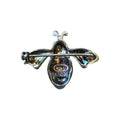 Sterling Silver Marcasite and Yellow Enamel Bee Brooch