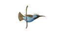 ELA Denmark 925 Sterling Silver Blue & White Enamel Hummingbird Brooch