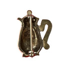 Judith Jack Sterling Silver Marcasite & Enamel Teapot Brooch