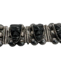Sterling Silver Mexican PJ Wide Link Bracelet – 54.8g Heavy Vintage 7"